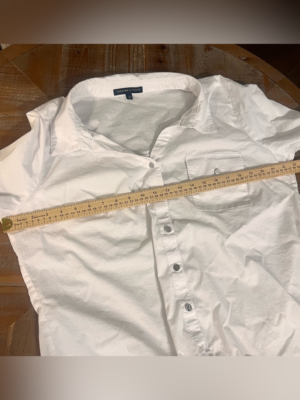 Adrienne Vittadini White Oversized Button Down Relaxed Collared Blouse Large - Picture 6 of 7